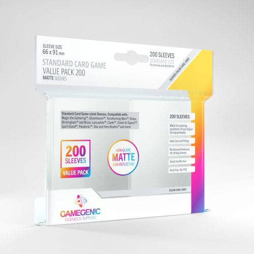 STANDARD CARD GAME - VALUE PACK 200 - MATTE SLEEVES